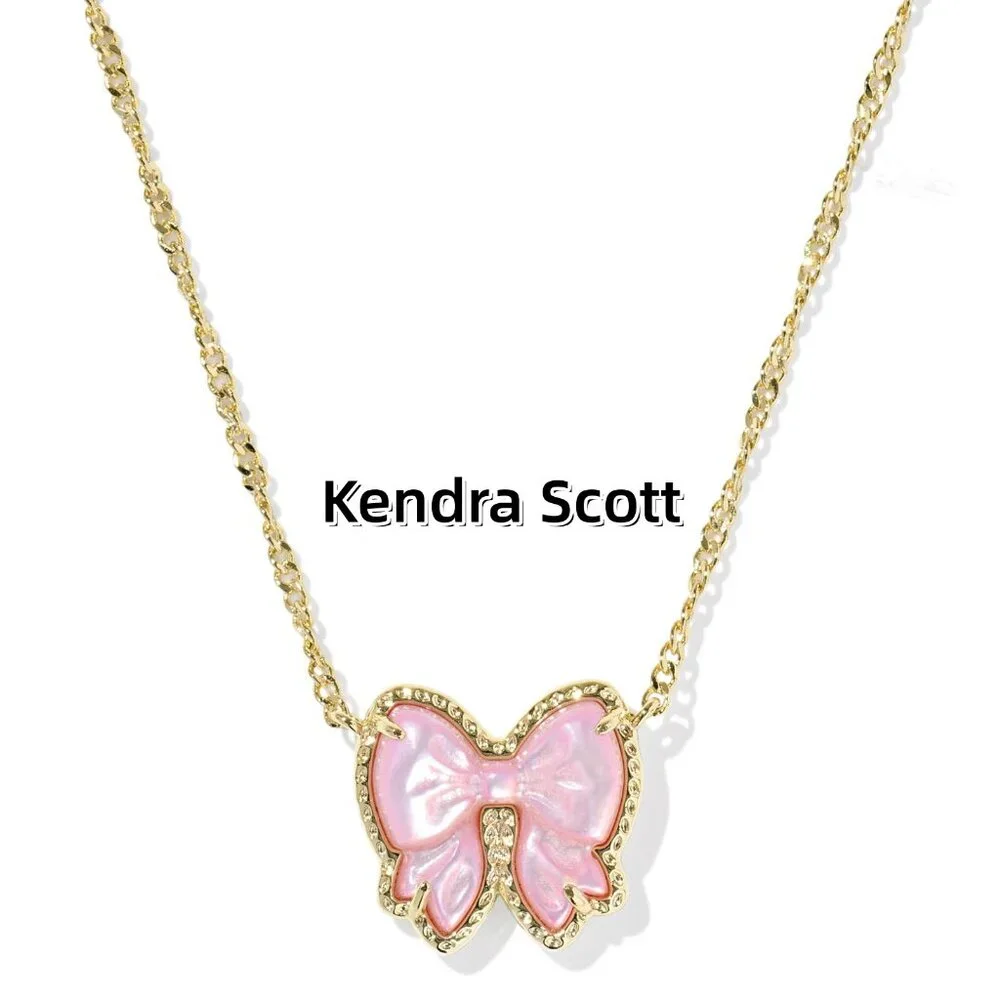 Haley Bow Gold Short Pendant Necklace - Picture 1 of 3